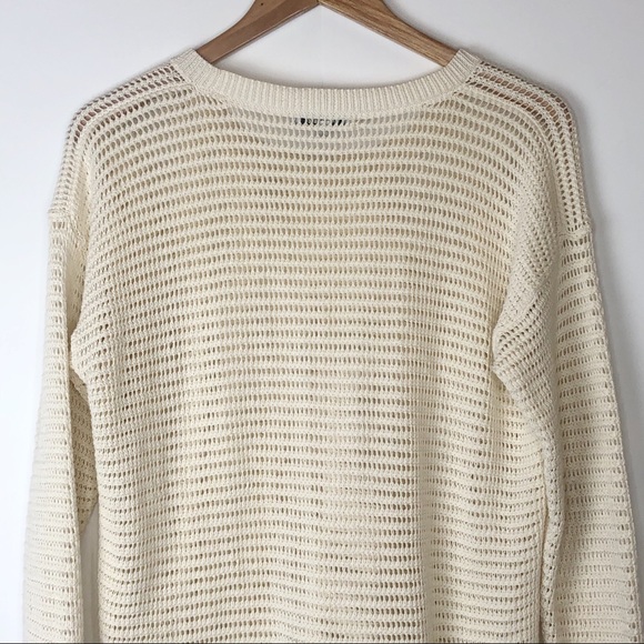 EUC Madewell Ivory Northshors Open Knit Pullover - Picture 7 of 10